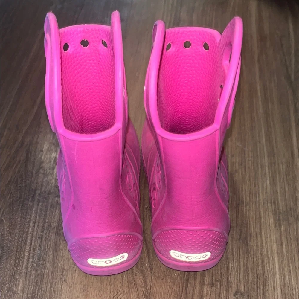 CROCS Pink Rain & Snow Boots Waterproof Mid-Calf